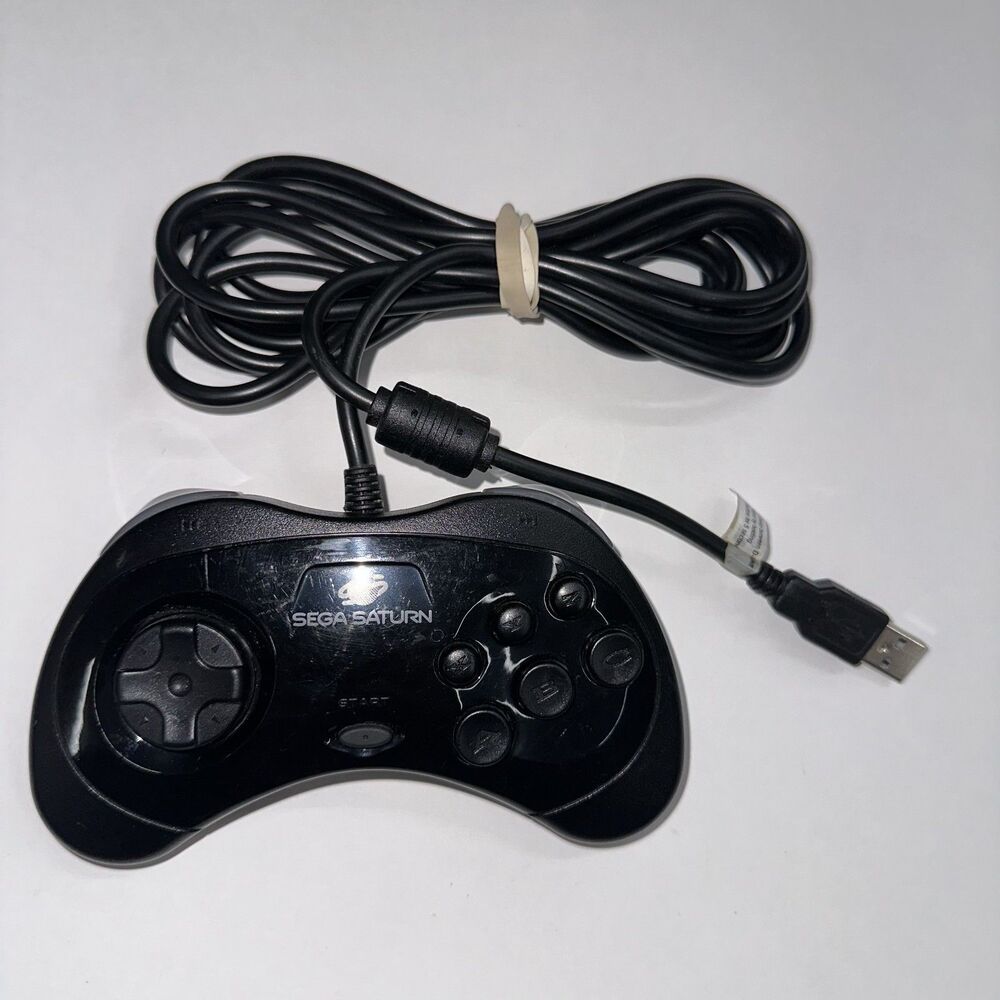 Sega Saturn Retro-Bit USB 6 BUTTON BLACK Wired Controller